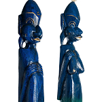 Комплект из 2-х деревянных статуэток Asmat Tall Statuettes Blue варинант исполнения - 3 | Loft Concept в Брянске