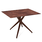 Стол обеденный с коричневой прямоугольной столешницей из керамики на четырех пластиковых ножках Brown Ceramics варинант исполнения - 1 | Loft Concept в Брянске