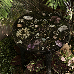 Круглый журнальный столик со столешницей из эпоксидной смолы Epoxy Resin Flowers Coffee Table варинант исполнения - 7 | Loft Concept в Брянске