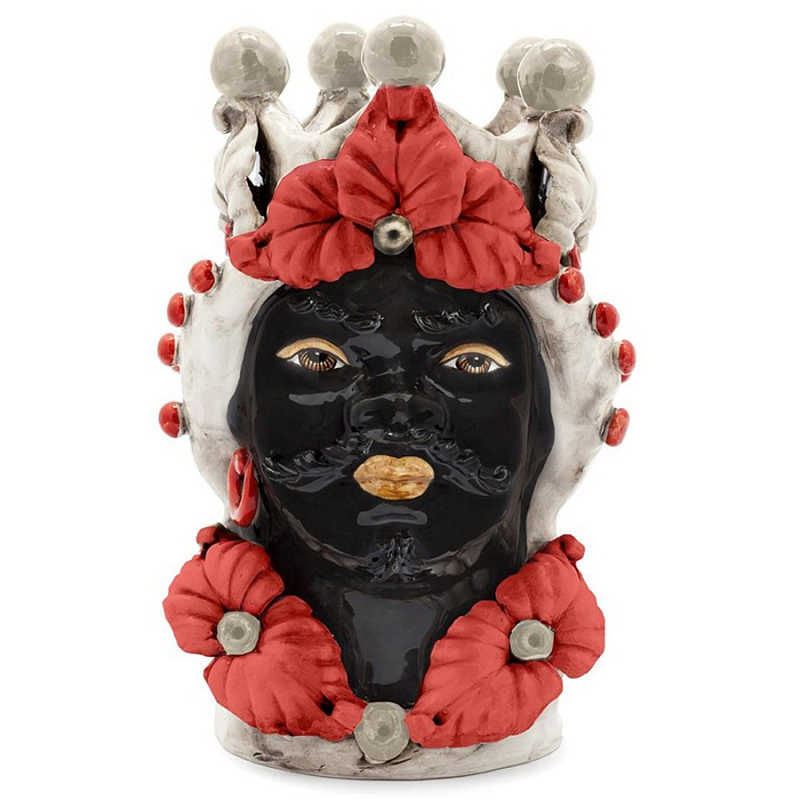 Ваза Vase Moro Man Eve Red Черный Бежевый Красный Ваза Vase Moro Man Eve Red Черный Бежевый Красный в Брянске | Loft Concept