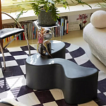 Дизайнерский журнальный стол чёрный изогнутой формы Alefy варинант исполнения - 1 | Loft Concept в Брянске