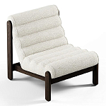 Кресло с деревянным каркасом и обивкой из белой ткани букле Medieval Furniture варинант исполнения - 1 | Loft Concept в Брянске