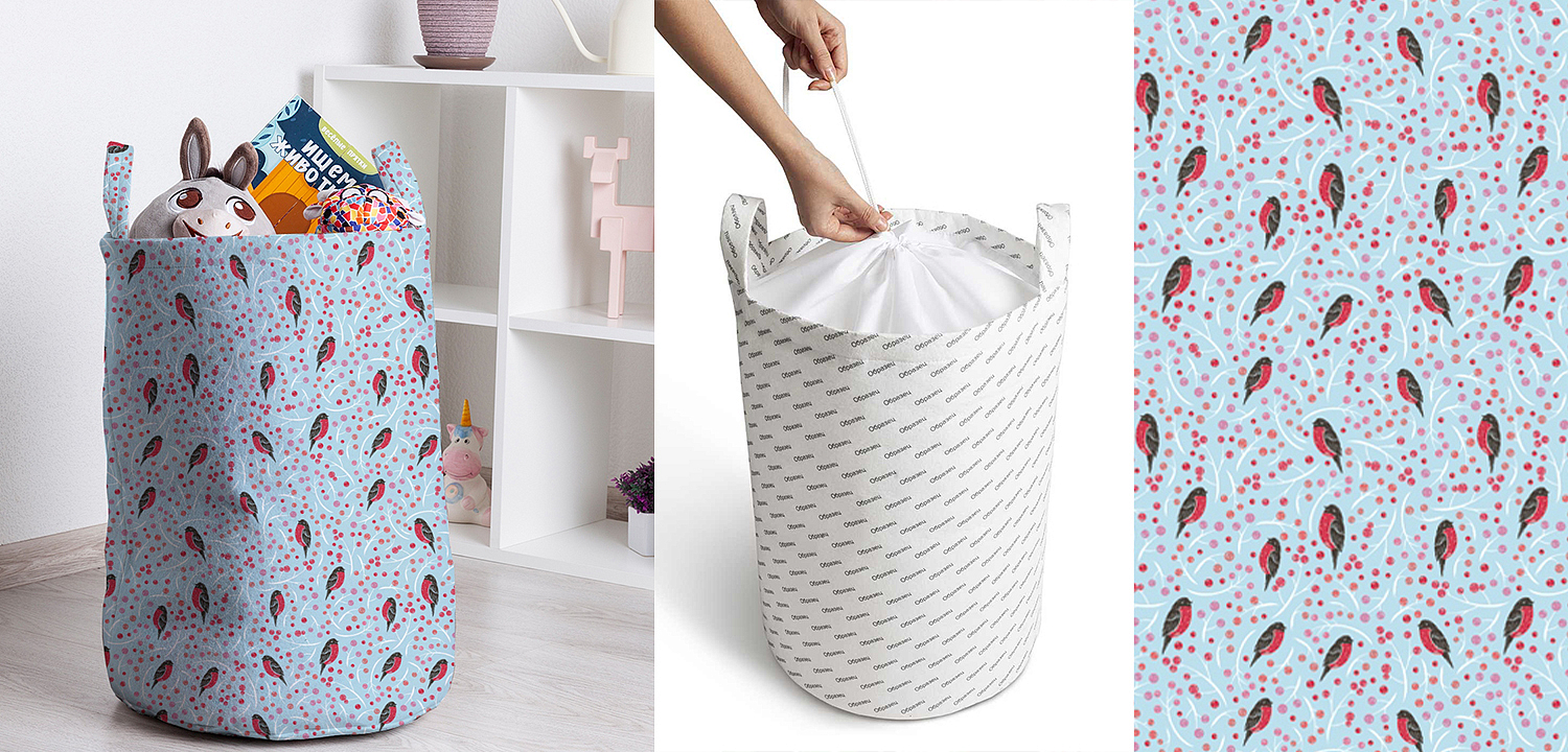 Корзина Bullfinches Pattern Basket Корзина Bullfinches Pattern Basket - Loft-Concept в Брянске