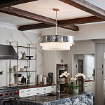 Люстра круглая с подвесками из текстурированного стекла молочного цвета Hinkley варинант исполнения - 8 | Loft Concept в Брянске