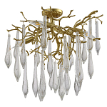 Люстра потолочная с прозрачными стеклянными подвесками в форме капель Droplet Chandelier варинант исполнения - 2 | Loft Concept в Брянске