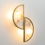 Бра с двумя полукруглыми плафонами из искусственного алебастра в бронзовой оправе Marbella варинант исполнения - 3 | Loft Concept в Брянске