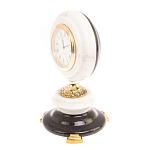 Часы настольные бронзовые из натуральных камней Мрамор и Змеевик Stone Clock варинант исполнения - 2 | Loft Concept в Брянске