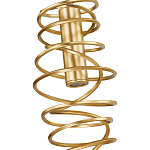 Подвесной светильник светодиодный из металла со спиральным декоративным элементом золотой Metal Spiral варинант исполнения - 3 | Loft Concept в Брянске
