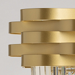 Люстра цвета матового золота с металлическими лентами и длинными прозрачными подвесками Gilded Waves варинант исполнения - 7 | Loft Concept в Брянске