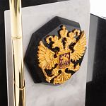 Настольный письменный набор из мрамора и змеевика с гербом России Marble Accessory варинант исполнения - 3 | Loft Concept в Брянске