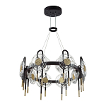 Люстра подвесная круглая черного цвета с круглыми прозрачными плафонами Virelia  варинант исполнения - 5 | Loft Concept в Брянске