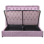 Кровать двуспальная фиолетовая с основанием из массива дерева с мягким изголовьем Velour Beds варинант исполнения - 3 | Loft Concept в Брянске