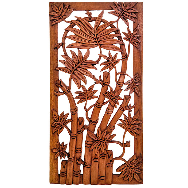 Панно из дерева Bamboos Panel With Trees Коричневый в Брянске | Loft Concept 