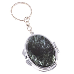 Зеркало брелок карманное двухстороннее из натурального камня Серафинит Stone Mirrors варинант исполнения - 1 | Loft Concept в Брянске