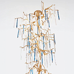 Люстра с голубыми и прозрачными подвесками в форме капель Blue Drop Chandelier варинант исполнения - 1 | Loft Concept в Брянске