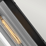 Настенный фонарь в индустриальном стиле с вытянутым цилиндрическим плафоном из прозрачного стекла и черным корпусом Hinkley варинант исполнения - 3 | Loft Concept в Брянске