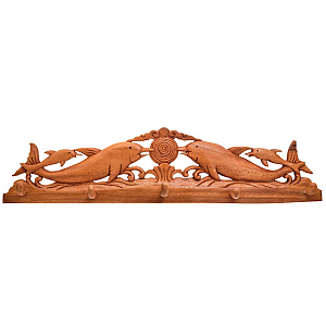Панно-вешалка из дерева дельфины Panel With Animals