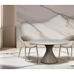 Стол обеденный круглый мраморный на бежевом основании Valedmir варинант исполнения - 5 | Loft Concept в Брянске