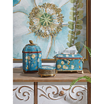 Салфетница прямоугольная голубого цвета с цветами и бабочками Blue Garden варинант исполнения - 2 | Loft Concept в Брянске