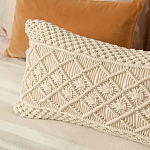 Чехол на подушку с макраме бежевого цвета Macrame варинант исполнения - 5 | Loft Concept в Брянске