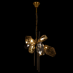 Люстра подвесная со стеклянными плафонами из дымчатого и золотистого с тремя вертикальными подвесками Gilded Mirage  варинант исполнения - 3 | Loft Concept в Брянске