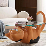 Дизайнерский журнальный стол с основанием в виде кота Bivan варинант исполнения - 1 | Loft Concept в Брянске