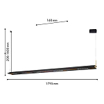 Подвесной светильник линейный вытянутой формы с черным матовым корпусом и золотистыми акцентами Line Pendant варинант исполнения - 2 | Loft Concept в Брянске