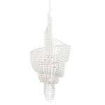 Люстра белая в форме спирали с декором из круглых деревянных бусин White Wooden Beads варинант исполнения - 2 | Loft Concept в Брянске