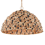 Подвесной светильник в форме купола из деревянных бусин Wooden Beads варинант исполнения - 1 | Loft Concept в Брянске