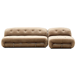 Дизайнерский угловой диван с велюровой светло-коричневой обивкой Fosse Sofa варинант исполнения - 1 | Loft Concept в Брянске