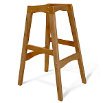 Барный стул со спинкой и подлокотниками на 4-х деревянных ножках Кремовый Велюр Ava Charm варинант исполнения - 5 | Loft Concept в Брянске