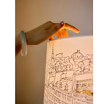 Настольная лампа с принтом на белом тканевом абажуре Roof Garden Lamp варинант исполнения - 1 | Loft Concept в Брянске