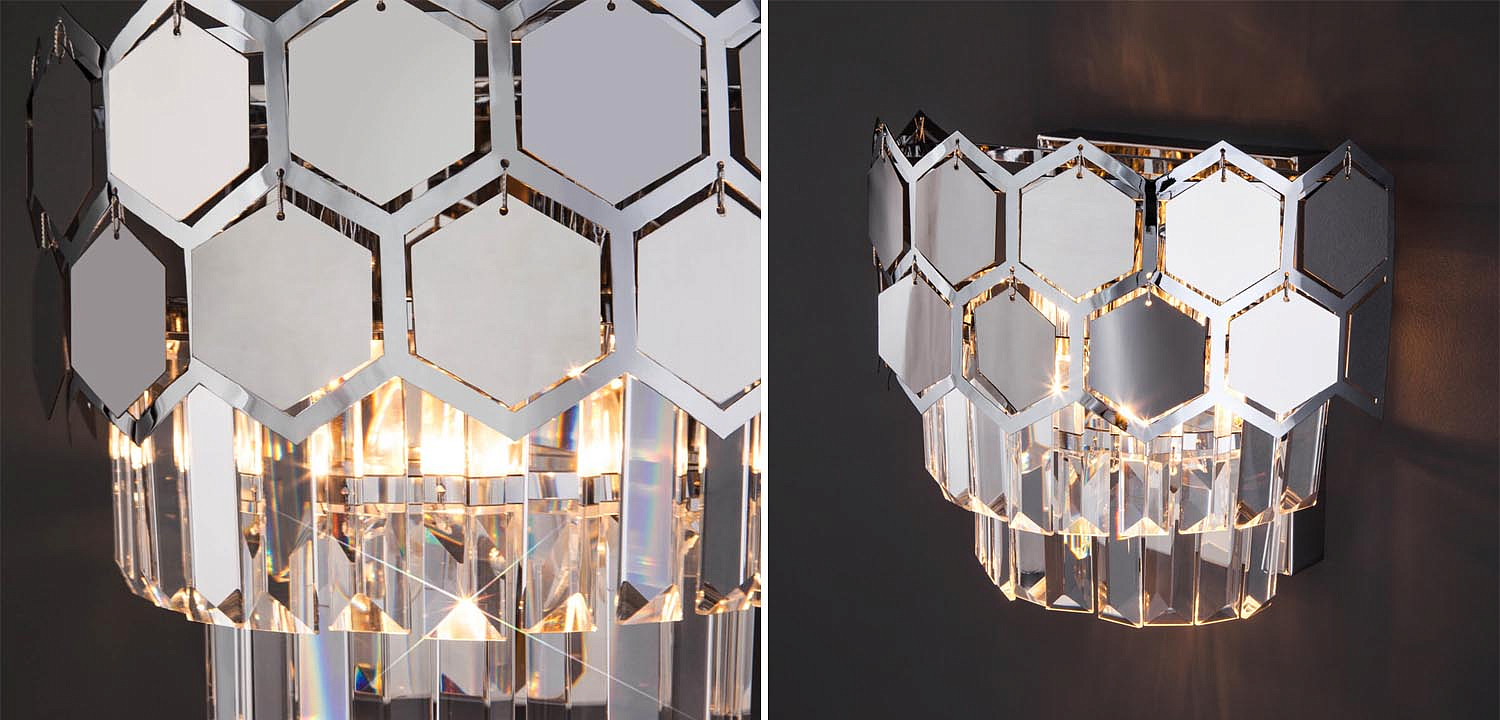 Бра Hanging Hexagon Moira Sconce chrome Бра Hanging Hexagon Moira Sconce chrome - Loft-Concept в Брянске