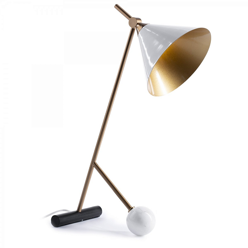 Настольная лампа Kelly Wearstler CLEO TABLE LAMP Белый Золотой Настольная лампа Kelly Wearstler CLEO TABLE LAMP Белый Золотой в Брянске | Loft Concept