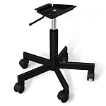 Стул с мягкой серой обивкой из велюра и подъемно-поворотным механизмом на черных колесиках Harper Gray варинант исполнения - 4 | Loft Concept в Брянске