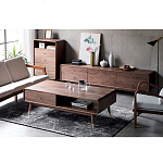 Кофейный стол из дерева с ящиком и нишей для хранения Coffee Walnut Table варинант исполнения - 2 | Loft Concept в Брянске