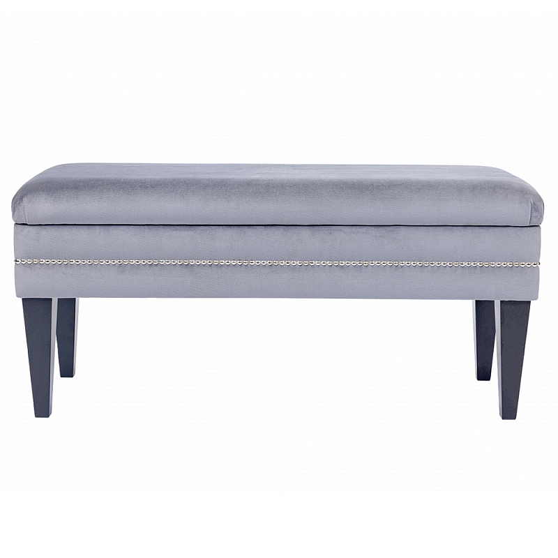 Мягкая банкетка с зоной для хранения Casket Grey Черный Серый в Брянске | Loft Concept 
