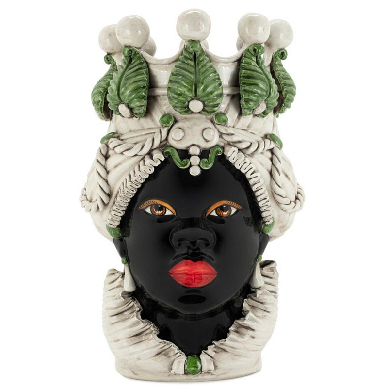 Ваза Vase Moro Lady Green Big Черный Бежевый Зеленый Ваза Vase Moro Lady Green Big Черный Бежевый Зеленый в Брянске | Loft Concept