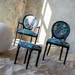 Полукресло из массива бука бирюзовое с изображением птиц и цветов Turquoise Chinoiserie Garden Chair варинант исполнения - 7 | Loft Concept в Брянске