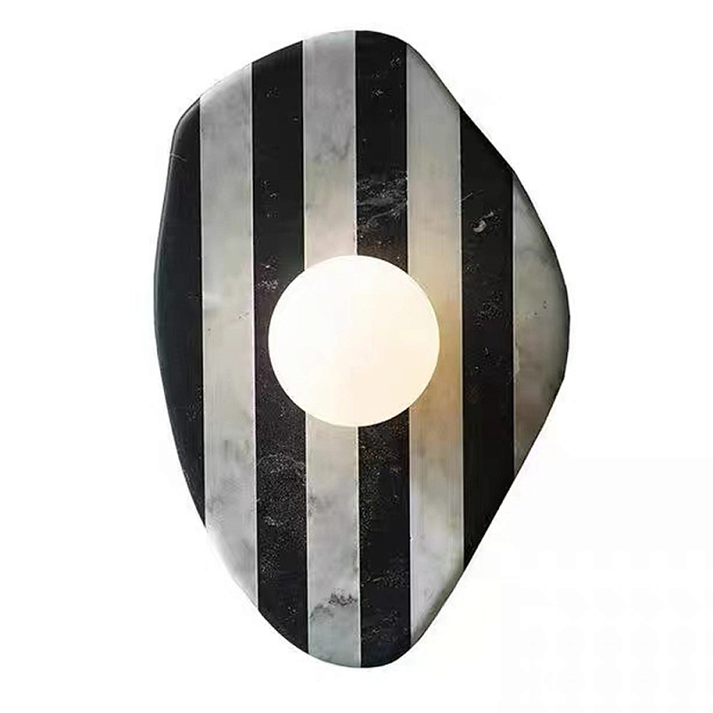 Бра полосатое из мрамора Shaw Marble Lighting Черно-белый Прозрачный Красный Бра полосатое из мрамора Shaw Marble Lighting Черно-белый Прозрачный Красный в Брянске | Loft Concept
