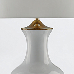 Настольная лампа белого цвета с фарфоровым основанием и латунными акцентами и тканевым абажуром Currey & Company варинант исполнения - 3 | Loft Concept в Брянске