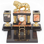 Настольный письменный набор из яшмы и долерита с декором виде льва Manager Organizer варинант исполнения - 1 | Loft Concept в Брянске