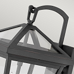 Настенный фонарь черного цвета с прозрачным стеклянным плафоном трапециевидной формы Hinkley варинант исполнения - 8 | Loft Concept в Брянске