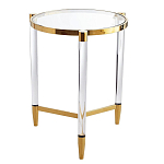 Золотой приставной столик с круглой стеклянной столешницей Weightless Table варинант исполнения - 3 | Loft Concept в Брянске