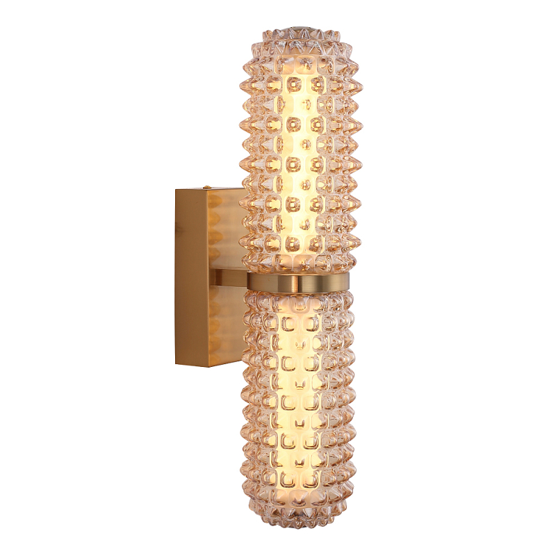 Бра с факутрным стеклянным плафоном Шампань Sonora Шампань Латунь в Брянске | Loft Concept 