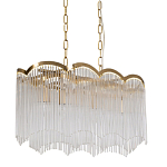 Люстра прямоугольная на цепях с прозрачными трубками и волнистым краем Nembus варинант исполнения - 1 | Loft Concept в Брянске