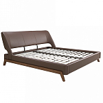 Кровать двуспальная с изголовьем из экокожи шоколадно-коричневого цвета Modern Look варинант исполнения - 2 | Loft Concept в Брянске