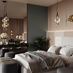 Подвесной светильник с черным основанием и золотистым декором Bruno варинант исполнения - 5 | Loft Concept в Брянске