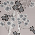 Обои ручная роспись Anemones in Light Dusk colourway on Lilac Hint slub silk варинант исполнения - 1 | Loft Concept в Брянске