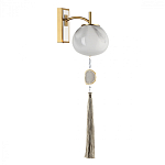 Бра с шарообразным плафоном из белого стекла с подвеской из камня Agatelle варинант исполнения - 1 | Loft Concept в Брянске